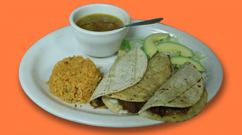Beef Fajita Soft Tacos w/Boracho Beans & Rice