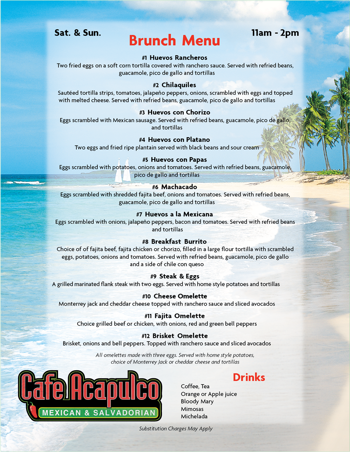 Brunch Menu – Cafe Acapulco